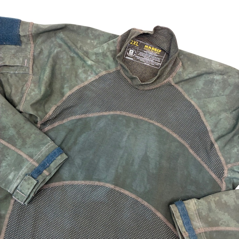 Massif Army Combat Shirt Mens 2XL Green Camo Tactical Flame Resistant ACS USA
